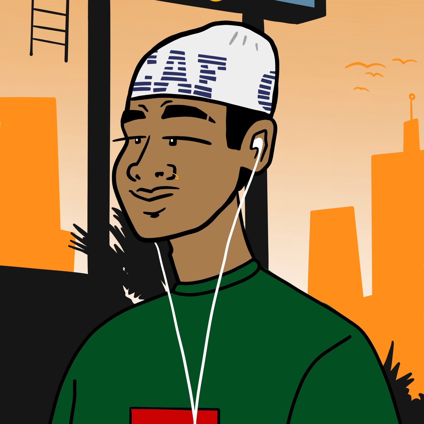 2024 caf basics white beanie