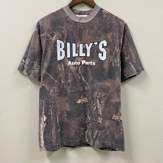 2023 billy hill new & used auto parts sasquatch camo vintage wash t-shirt