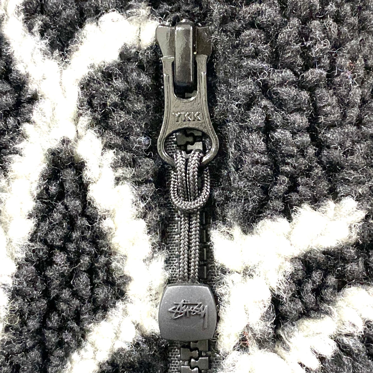 2022 stussy reversible dragon sherpa black zip-up jacket