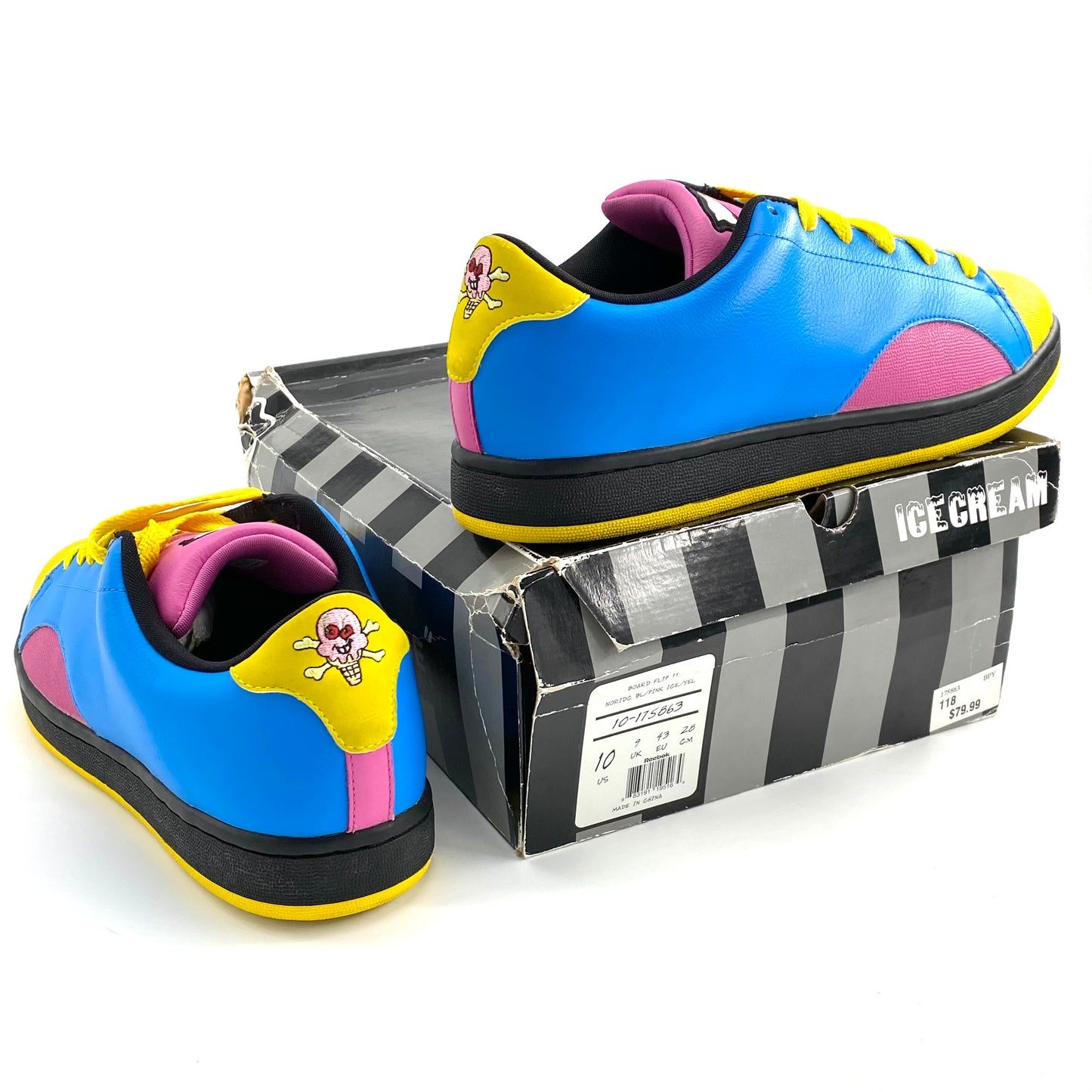 2007 reebok bbc ice cream board flip II cotton candy