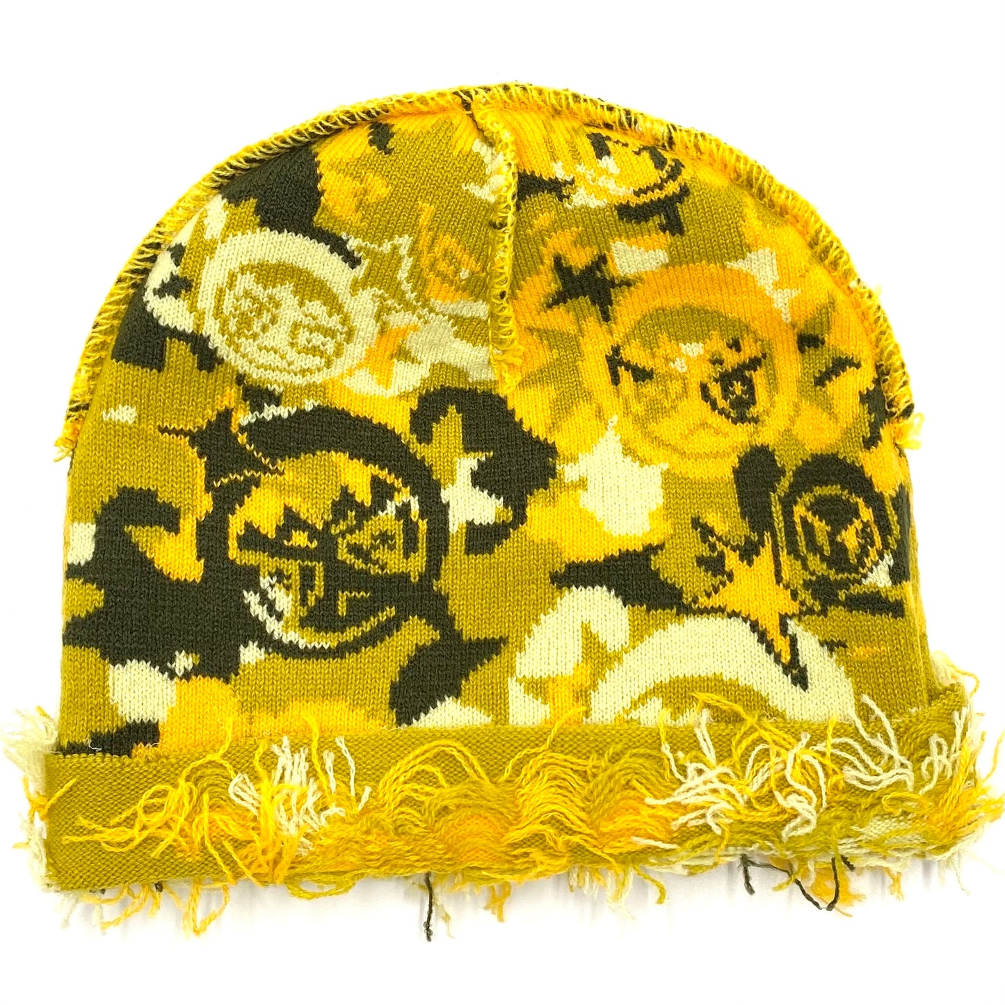 2022 happy99 threadtek camo yellow beanie