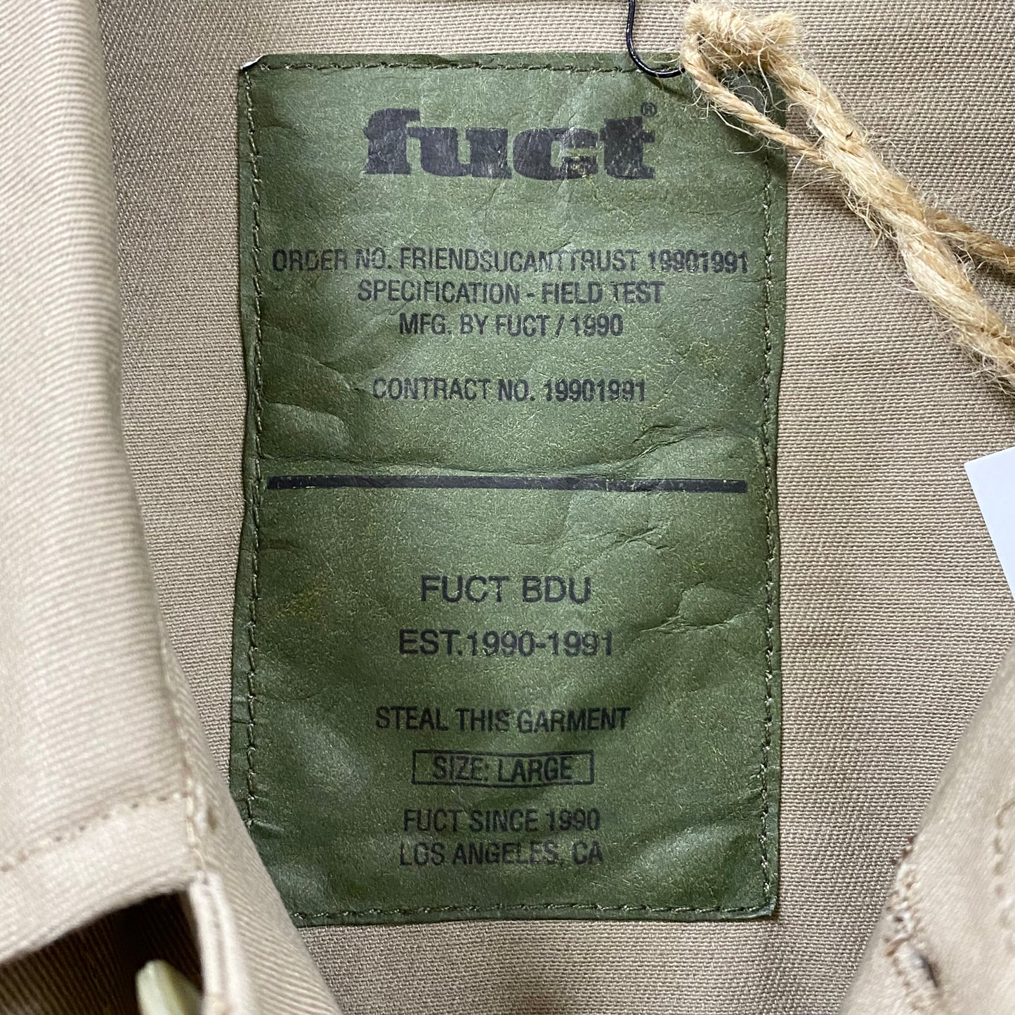 2022 fuct bdu military khaki button-up jacket