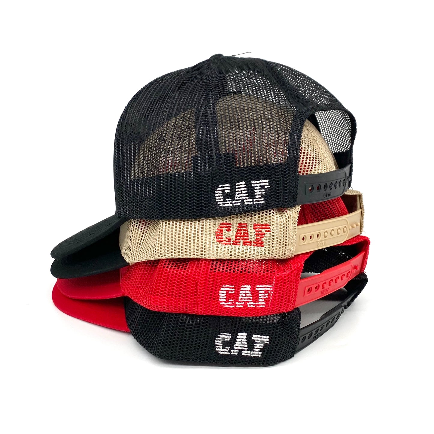 2024 caf racing red 5-panel mesh snapback trucker hat