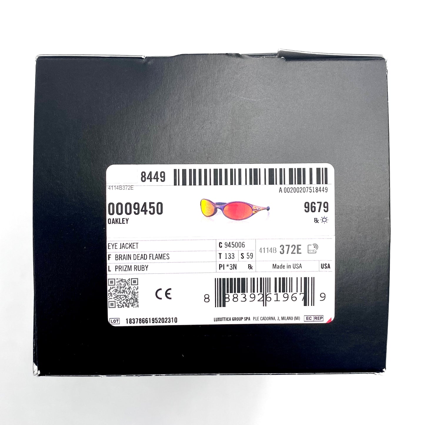 2023 brain dead oakley eyejacket flames prizm sunglasses