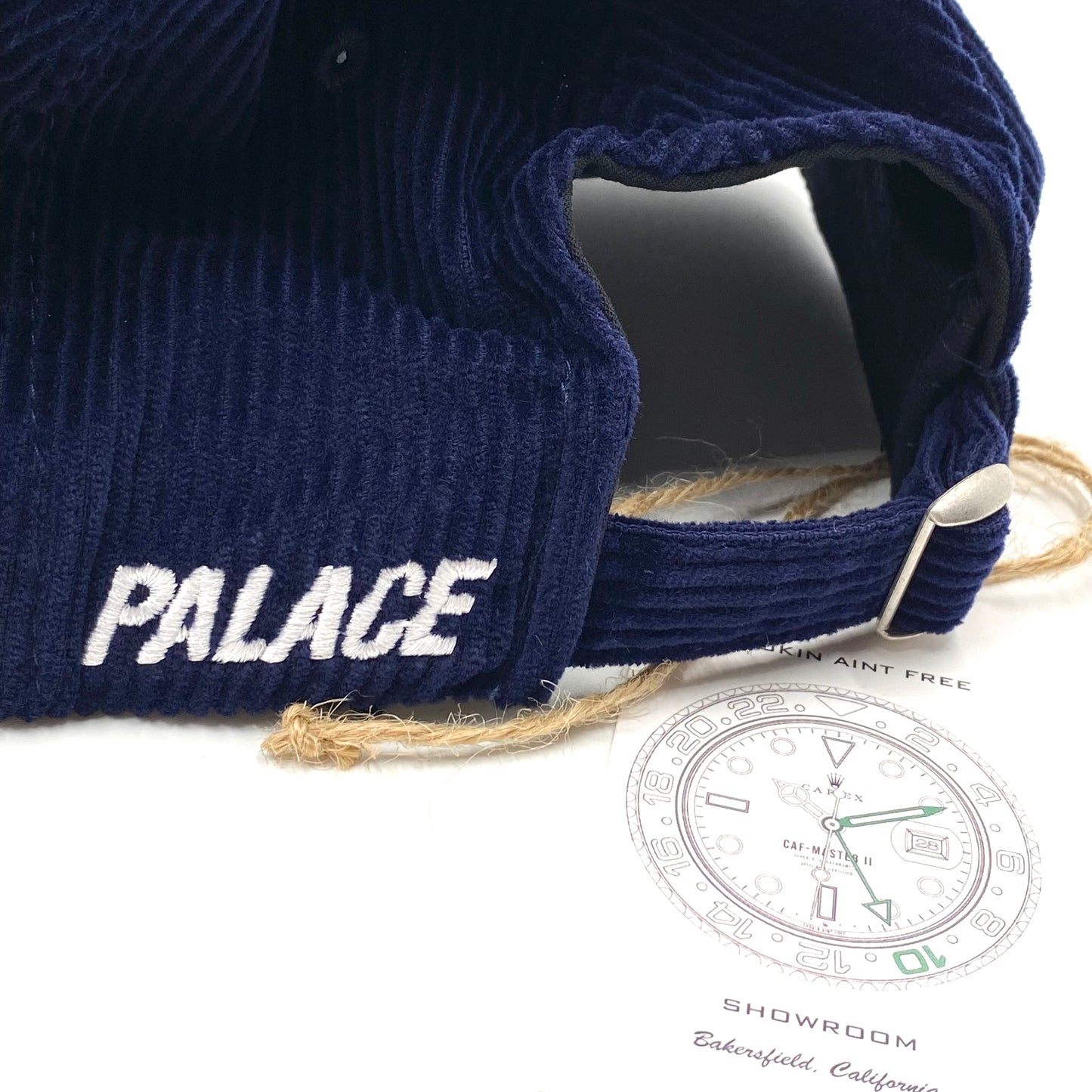 2022 s/s palace corduroy alas 6-panel strapback navy hat