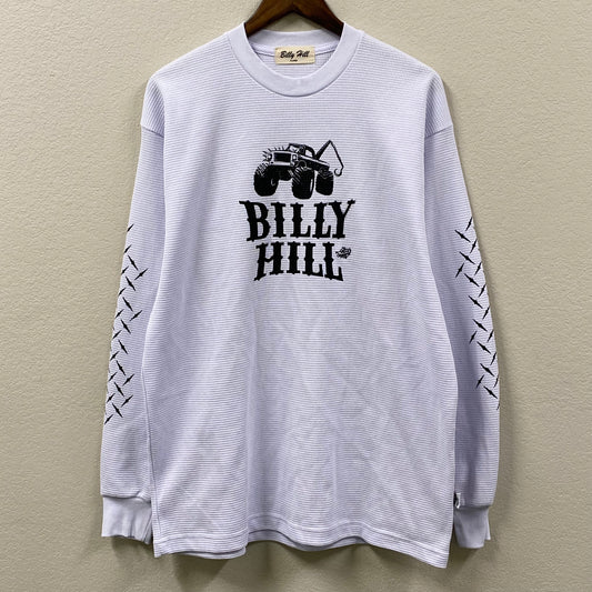 2022 billy hill deadly prey white l/s thermal white shirt