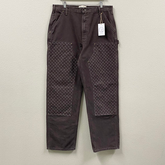 2022 billy hill diamondplate double knee stonewashed brown work pants