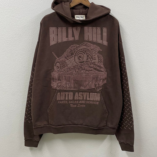2023 billy hill auto asylum diamondplate sleeves brown hoodie