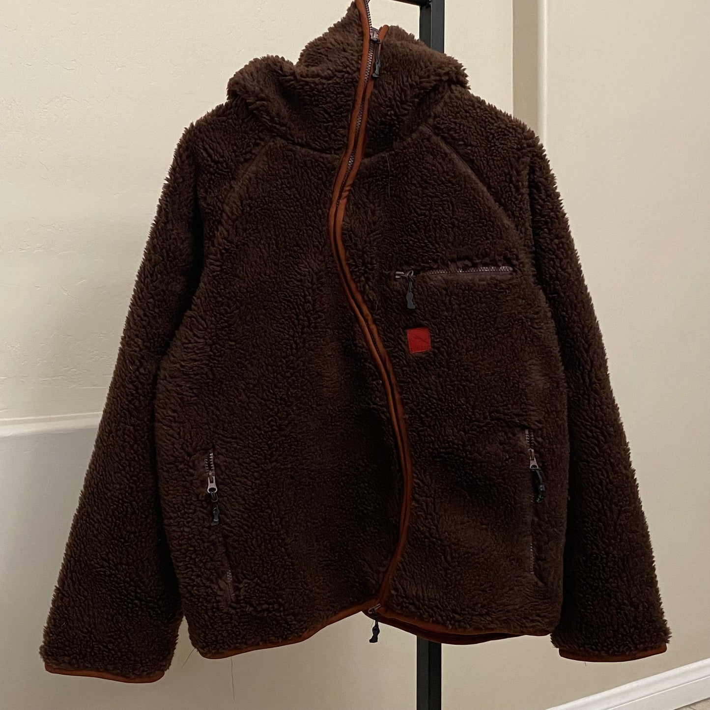 2022 fugazi ninja sherpa brown zip-up jacket