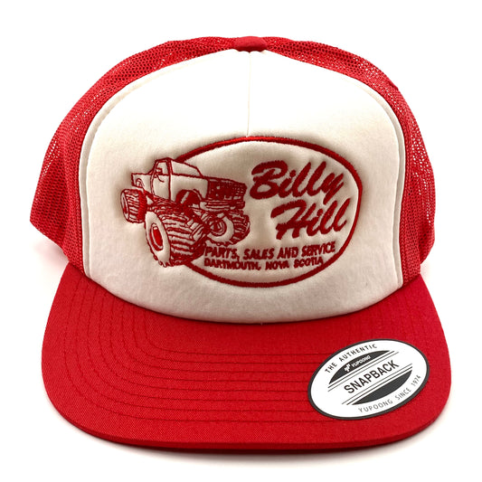 2021 billy hill red patch 2-tone trucker snapback hat