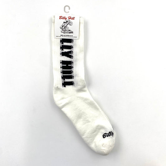 2021 billy hill logo white cotton socks