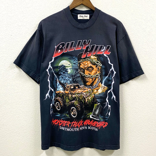 2021 billy hill monster truck graveyard washed black t-shirt