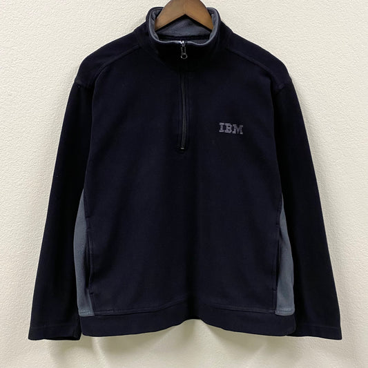 1990’s american identity ibm 1/4 zip fleece black jacket