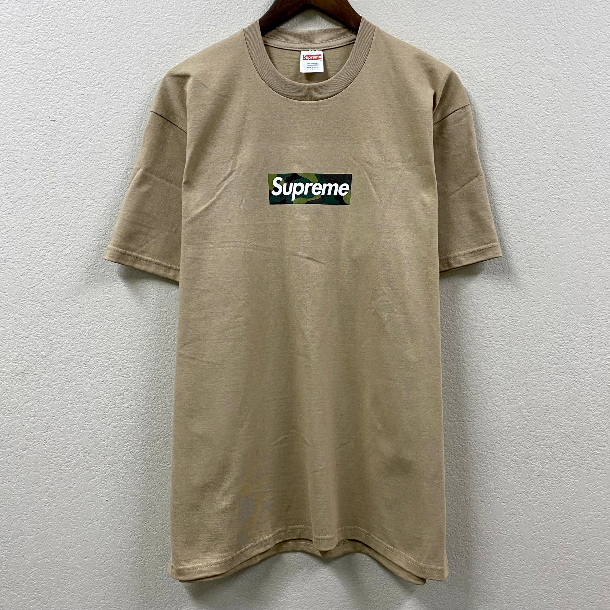 2023 f/w supreme camouflage box logo khaki t-shirt
