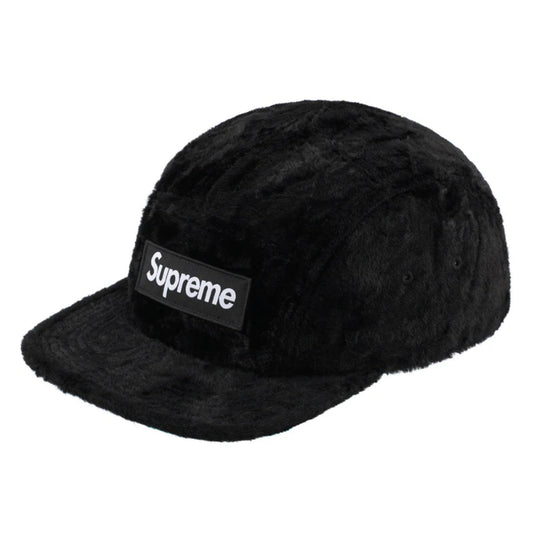 2025 s/s supreme crushed rayon pile camp strapback black cap