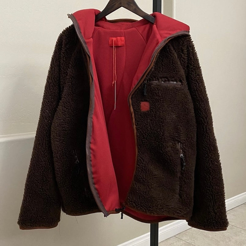 2022 fugazi ninja sherpa brown zip-up jacket