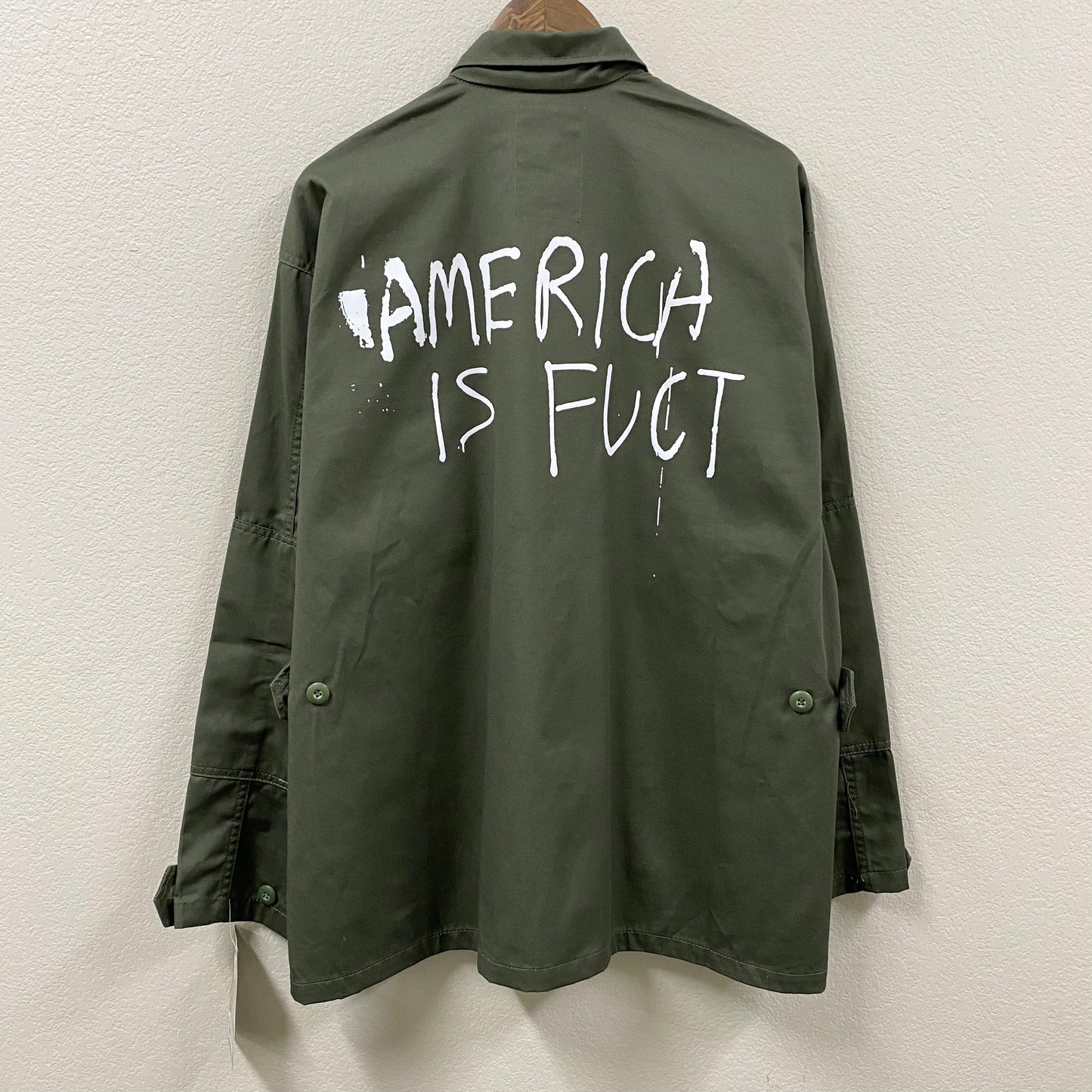 2022 fuct bdu military green button-up jacket