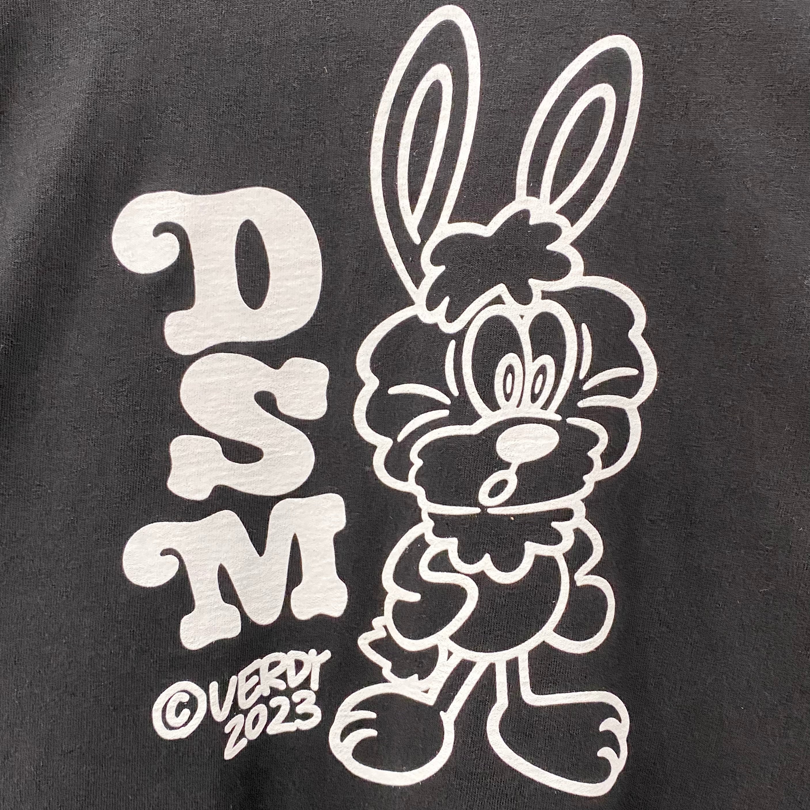 2023 dover street market // verdy year of the rabbit black t-shirt