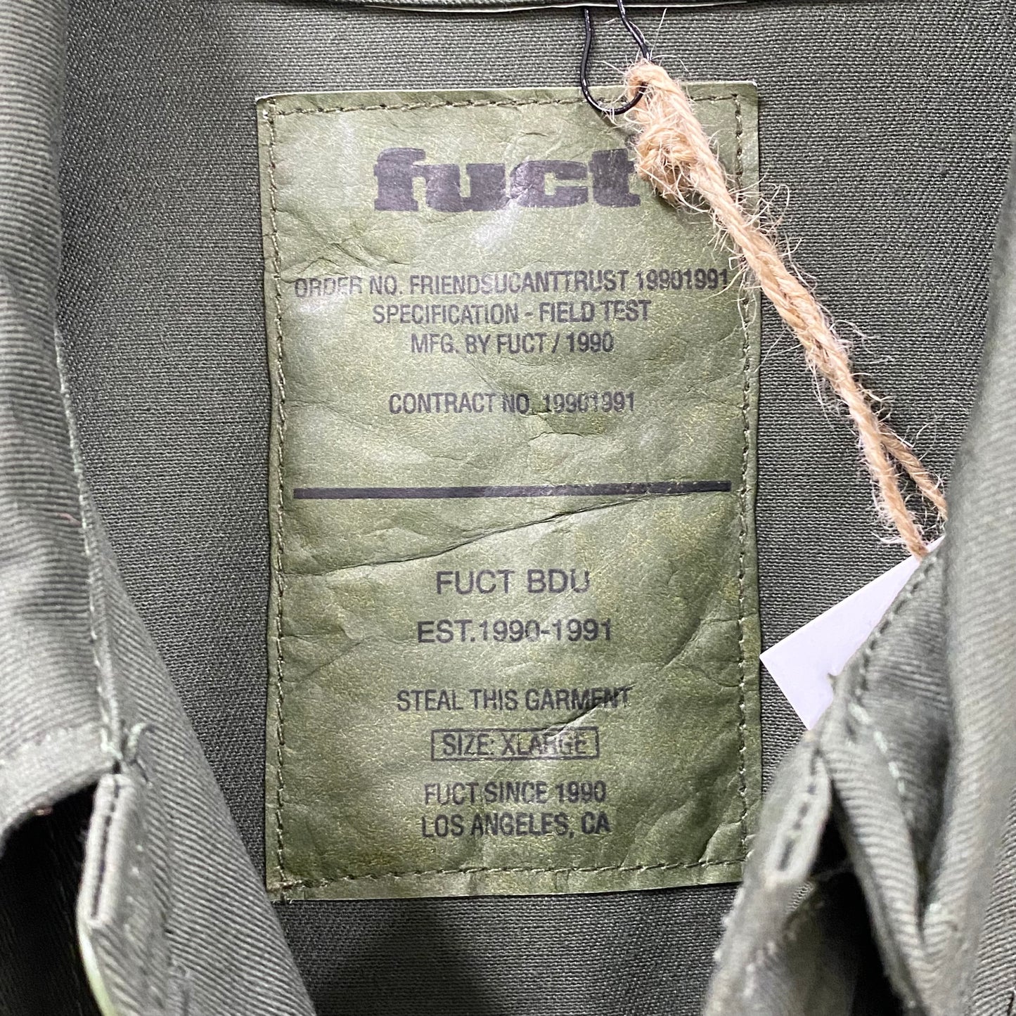 2022 fuct bdu military green button-up jacket