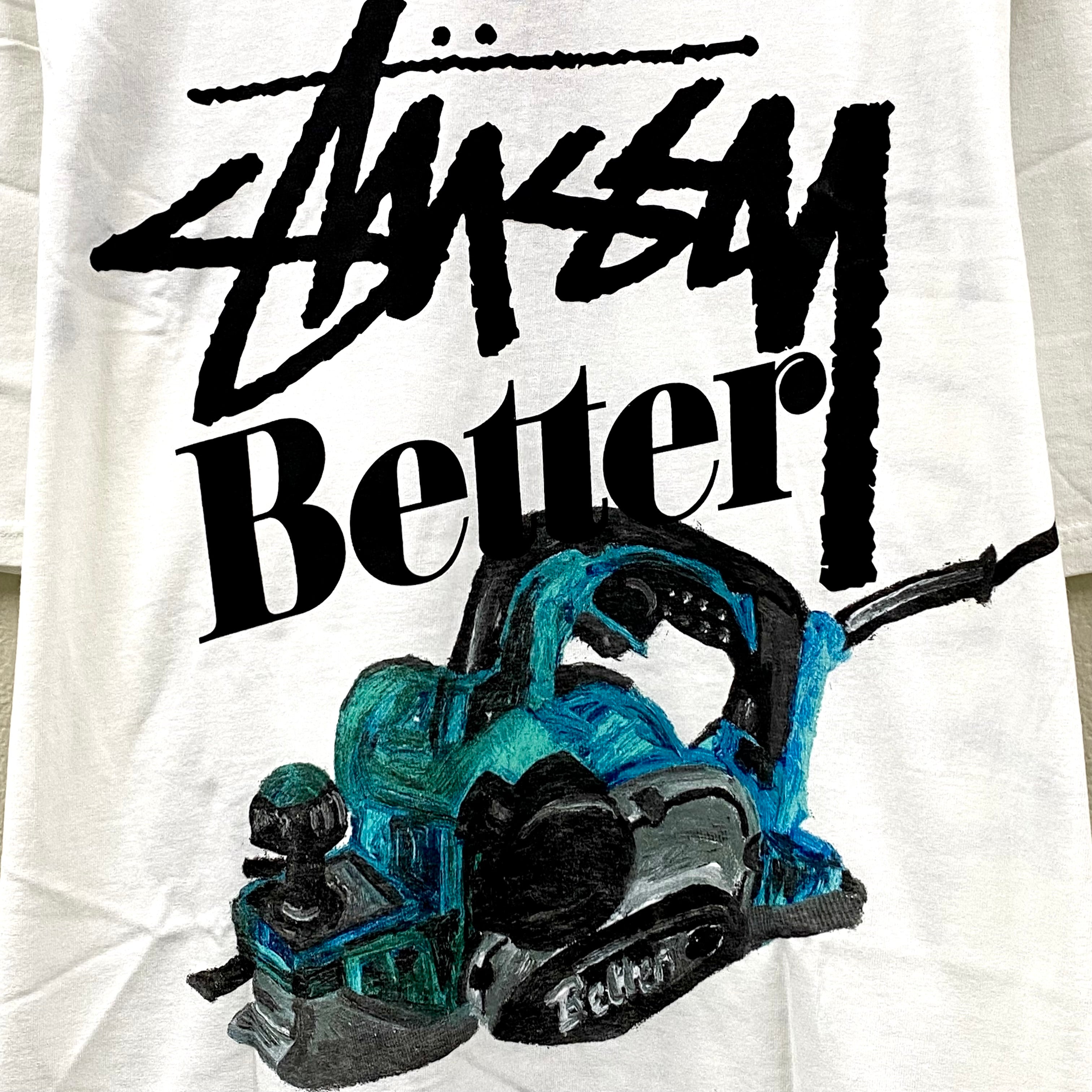 2023 stussy // better gift shop chainsaw white t-shirt