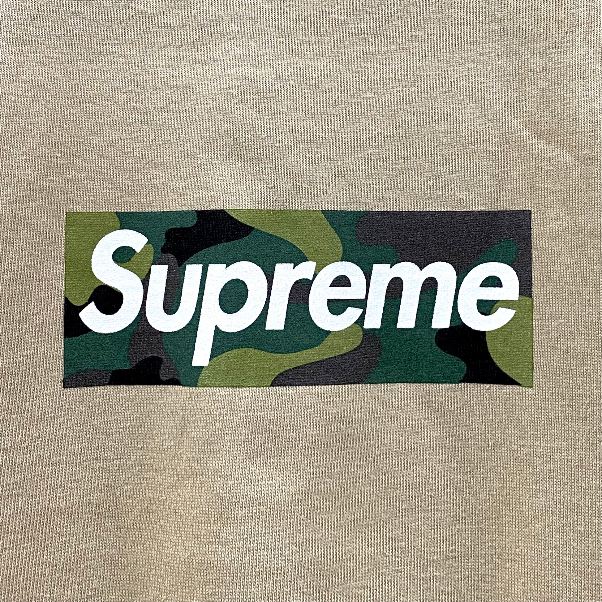 VTG Supreme Brooklyn Store Green Camo Logo Box Black T-shirt Top