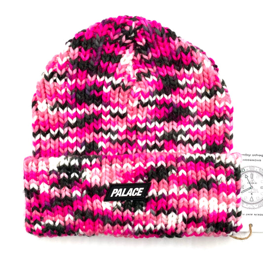 2022 f/w palace crochet knit pink camo beanie