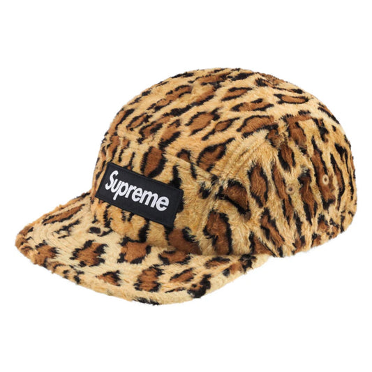 2025 s/s supreme crushed rayon pile camp strapback leopard cap