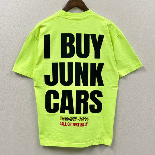 2021 billy hill junk cars highlighter green t-shirt